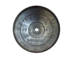 Диск обрезиненный BARBELL ATLET 20 кг / диаметр 31 мм купить в Воронеже