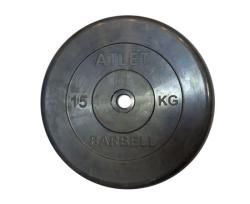 Диск обрезиненный BARBELL ATLET 15 кг / диаметр 31 мм купить в Воронеже