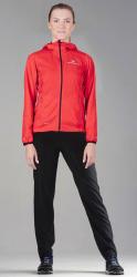 NSW205900-NSW646100 Беговой костюм с капюшоном Nordski Run Red 2022 женский с прямыми брюками купить в Воронеже