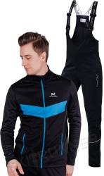 Утеплённый лыжный костюм Nordski Base Black-Blue с высокой спинкой мужской NSM810170-NSM304100 купить в Воронеже