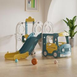 Игровой комплекс с горкой и качелями UNIX Kids Bus (171 cm) Yellow купить в Воронеже