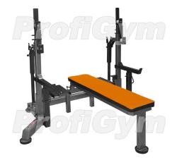 Стойка домкратная для пауэрлифтинга со скамьей и страховочными упорами ProfiGym Пл-0040-F купить в Воронеже