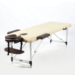 Массажный стол DFC NIRVANA 185 х 60 см, высота до 85 см, бежевый с коричневыми аксесуарами внешний вид
